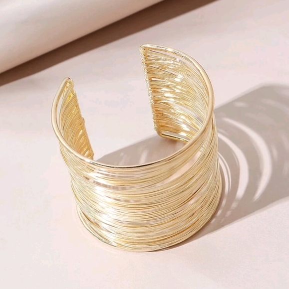 💖 2/$30 Women's Gold plated ethnic boho multi strands wide cuff wrist Bracelet - Picture 7 of 16